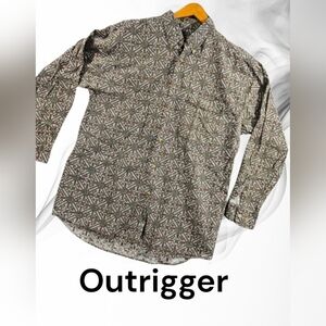 Outrigger Clothing Co. Size L 100% Cotton Long Sleeve Button Up Geometric Shirt